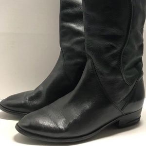 Black Vintage Made In Italy Genuine Leather Boots
